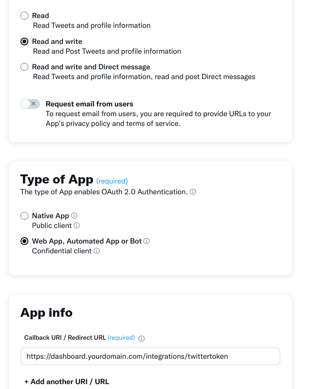 twitter setup